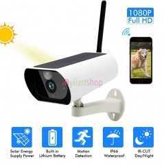 Caméra de surveillance IP sans fil solaire 1080P HD | Étanche à l'extérieur Surveillance IR CCTV, sécurité domestique