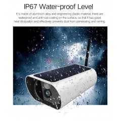 Caméra de surveillance IP sans fil solaire 1080P HD | Étanche à l'extérieur Surveillance IR CCTV, sécurité domestique