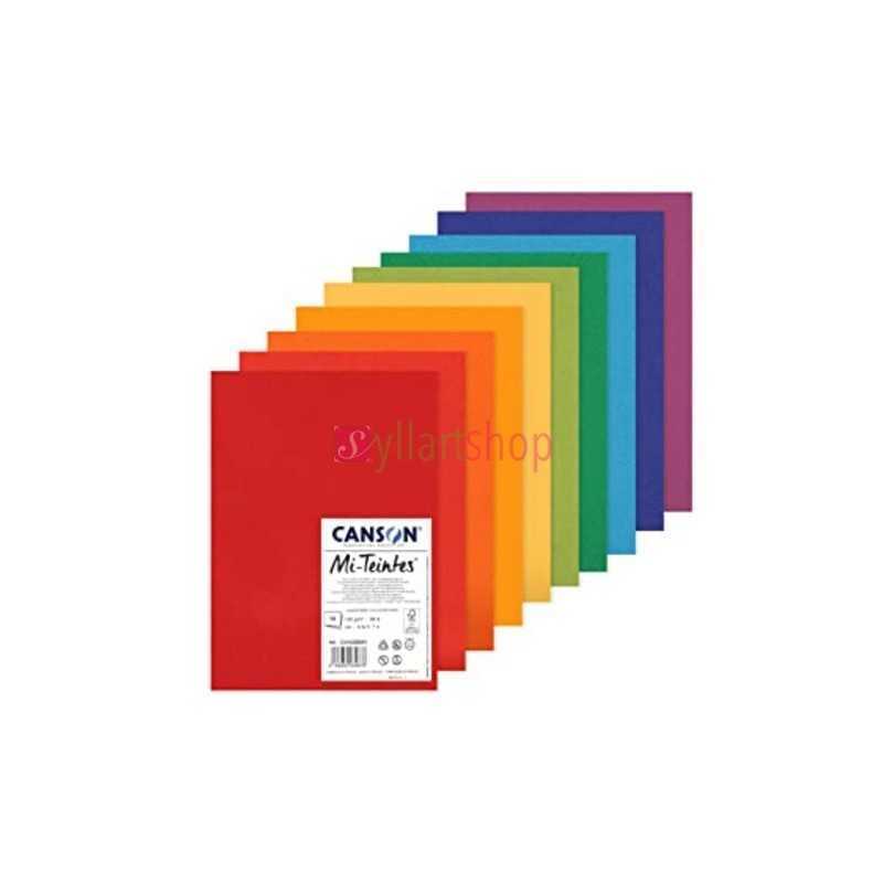 Pochette Canson Papier Couleur 180g | 12 Feuilles 24x32 cm