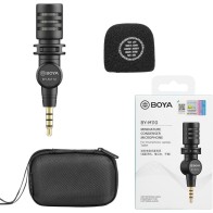 Microphone Boya BY-M110 à condensateur compact - Directivité omnidirectionnelle - Jack 3.5 mm TRRS - Smartphone/Tablette/PC