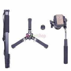 Trepied YunTeng VCT-288 Monopode pour photographie & vidéo avec trépied à base rotative - Fourni avec sa housse