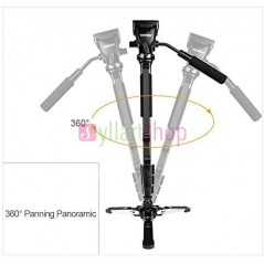 Trepied YunTeng VCT-288 Monopode pour photographie & vidéo avec trépied à base rotative - Fourni avec sa housse