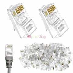 Connecteurs RJ45 Mâles | Non Blindés UTP 8P8C | Lot de 100 (Cat5e/Cat6)