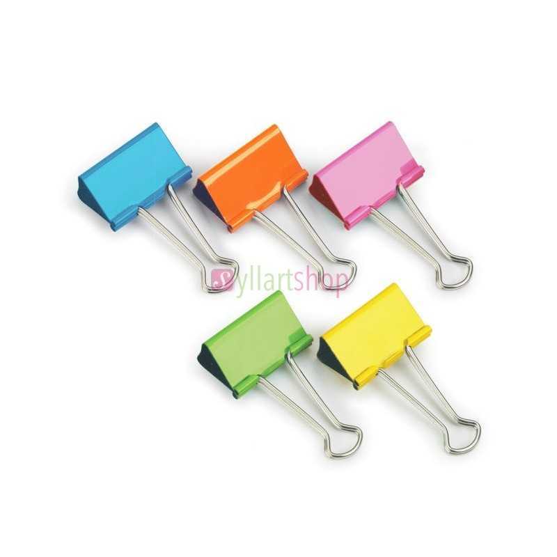 Paquet 24 Pinces à reliure 32mm couleur Paquet 24 Pinces à reliure 32mm couleur