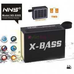 Haut parleur Bluetooth NNS NS-S50S Portable avec Radio FM USB TF carte lampe de poche LED 1W panneau solaire