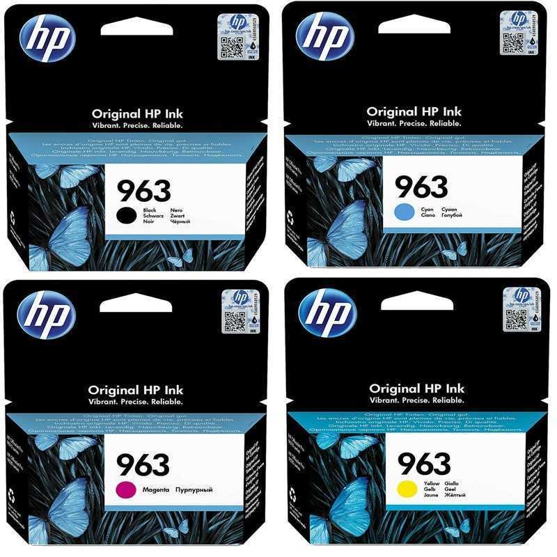 Cartouches HP 963 Pack 4 Couleurs | Noir, Cyan, Magenta, Jaune | 6ZC70AE