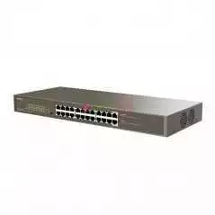 Switch Tenda TEG1124P-24-250W 24 ports Gigabit en rack avec 24 ports POE (Gris)