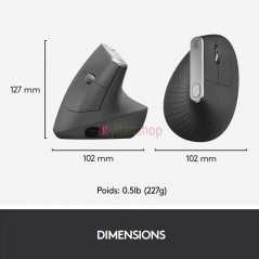 Souris LOGITECH MX Vertical | Sans Fil Ergonomique 57° | 4000 PPP | Anti-TMS