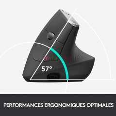 Souris LOGITECH MX Vertical | Sans Fil Ergonomique 57° | 4000 PPP | Anti-TMS