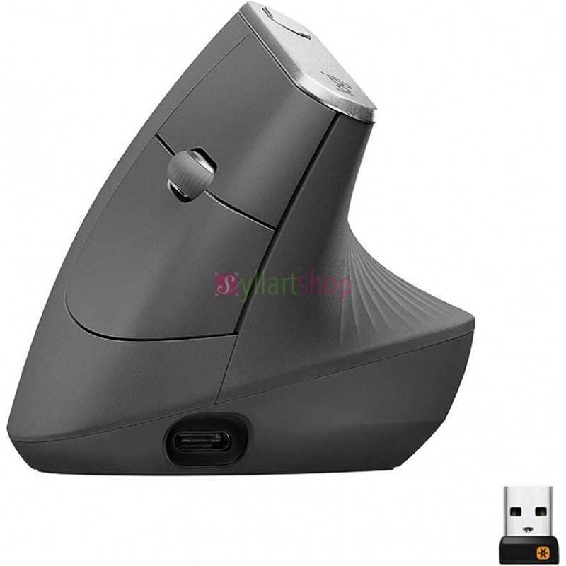 Souris LOGITECH MX Vertical | Sans Fil Ergonomique 57° | 4000 PPP | Anti-TMS