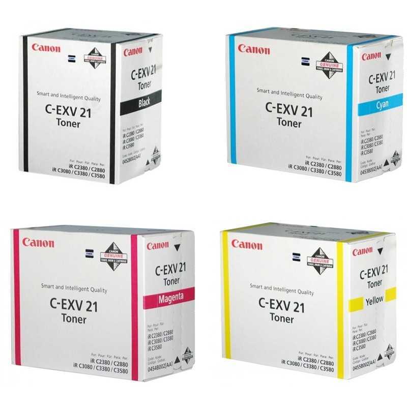 Cartouche Toner Canon C-EXV21 Noir / Bleu / Rouge / Jaune Original