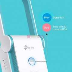 Répéteur de signal WiFi TP-LINK RE365 AC1200 Mbps Dual-Band (N300 + AC867) avec port Fast Ethernet et prise intégrée