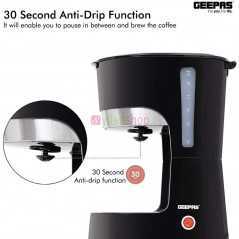 Machine à café filtre liquide Geepas - GCM610
