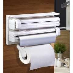 Distributeur de Papier Triple Blanc Plastique