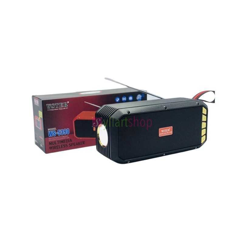 Radio Wster WS-5390 FM USB TF Card avec Torche Radio Wster WS-5390 FM USB TF Card avec Torche