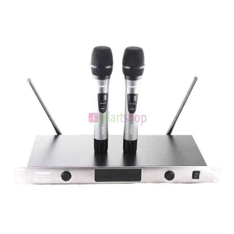 Microphone sans fil Shure UGX8 II, base de système radio professionnel avec deux microphones sans fil Microphone sans fil Shure UGX8 II, base de système radio professionnel avec deux microphones sans fil