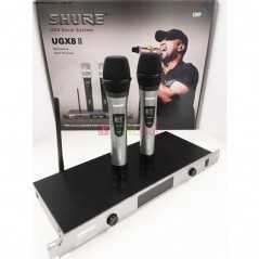 Microphone sans fil Shure UGX8 II, base de système radio professionnel avec deux microphones sans fil