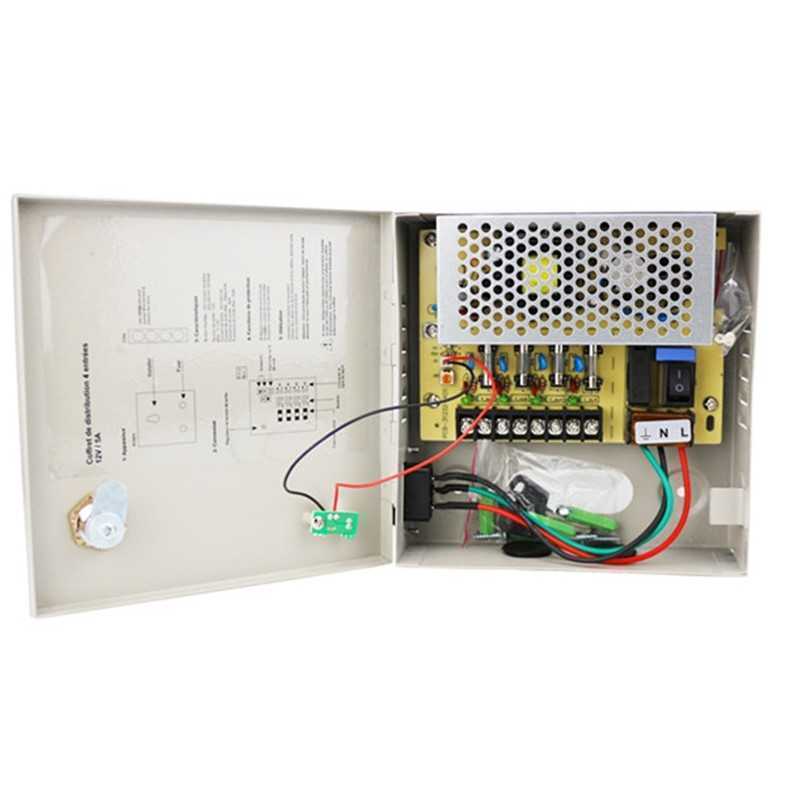 Alimentation Centralisée CCTV 12V 5A | Boîtier 4 Canaux 60W pour Vidéosurveillance