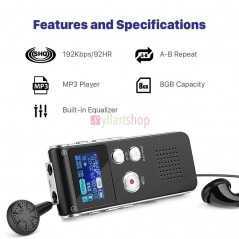 Mini dictaphone 8Go à bande portable avec lecture, USB, MP3 SK-012
