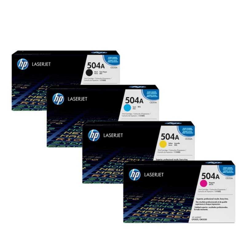 Cartouche Toner HP-504A Noir / Bleu / Jaune / Rouge Cartouche Toner HP-504A Noir / Bleu / Jaune / Rouge