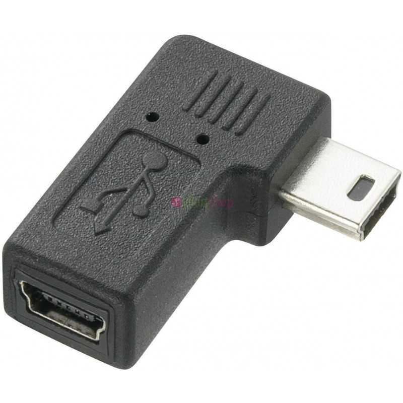 Adaptateur USB 2.0 1x USB 2.0 mâle Mini-B - 1x USB 2.0 femelle Mini-B - noir
