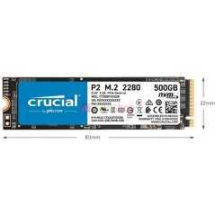 Disque dur SSD Interne 512Go, 1To, Crucial P2 Vitesses atteignant 2400 Mo/s (3D NAND, NVMe, PCIe, M.2)
