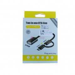 Adaptateur de transfert de données vers femelle USB OTG 2 en 1 Type C + Micro