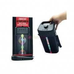 Haut parleur ZQS4242 rechargeable sans fil portatif de karaoké de grande puissance de lumière de cercle