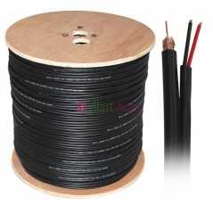 Câble Coaxial RG59 + Alimentation 2C | Vidéosurveillance CCTV 75 Ohms | Câble 2-en-1