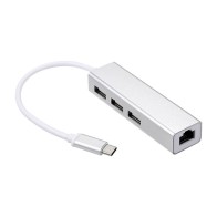 Adaptateur USB C vers Ethernet avec Type C USB 2.0 HUB 3 Ports RJ45