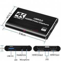 Carte de capture vidéo 4K Ultra HD HDMI USB 3.0