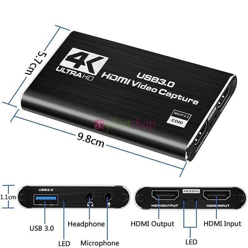 Carte de capture vidéo 4K Ultra HD HDMI USB 3.0