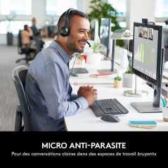 Casque micro USB Logitech USB Headset H390 avec microphone anti-parasite pour PC et MAC
