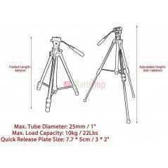 Kingjoy VT-1500 | Trépied Vidéo Professionnel avec Tête Fluide et Verrouillage