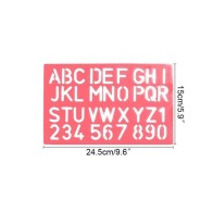 Trace Lettre en Plastique Règle à Lettres Normographe pour ecrire Alphabet Symbole Dessin Semi Transparent