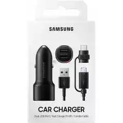 Chargeur voiture Samsung double 15W Noir EP-L1100WBEGEU