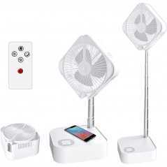 Ventilateur Pliant MSDONG, Silencieux, Rechargeable Par USB, Batterie Intégrée De 7200MAh, Charge Sans Fil