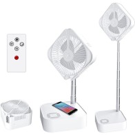 Ventilateur Pliant MSDONG, Silencieux, Rechargeable Par USB, Batterie Intégrée De 7200MAh, Charge Sans Fil