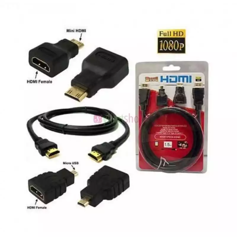 Wewoo - Câble Mini HDMI USB-C / Type-C Mâle à Micro HDMI Type-D  d'Adaptateur Mâle, Longueur: 30cm - Câble HDMI - Rue du Commerce