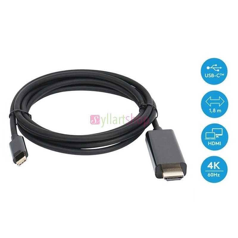 Câble USB C vers DisplayPort 1.8m Thunderbolt 3 Compatible avec MacBook Pro MacBook Air, iPad Pro, Dell XPS 15, Surface Book 2