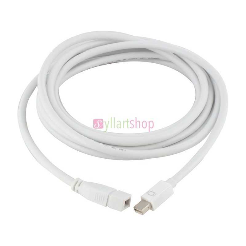 Câble Mini DisplayPort mâle vers Mini DisplayPort femelle 1.8m Câble Mini DisplayPort mâle vers Mini DisplayPort femelle 1.8m