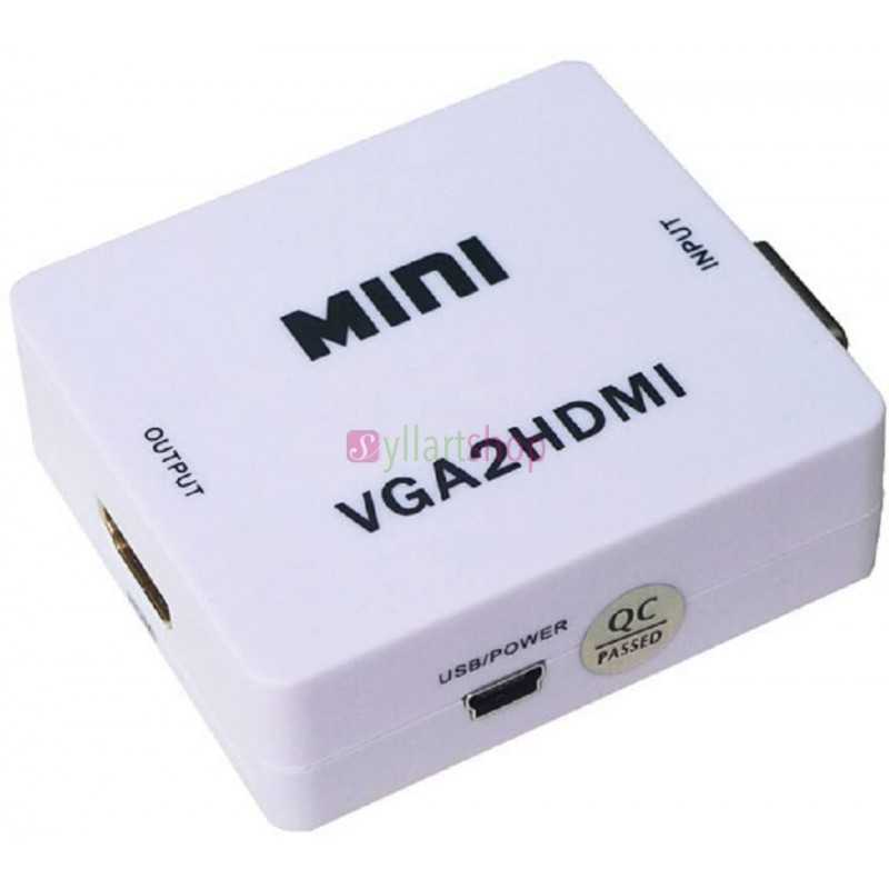 Adaptateur de convertisseur vidéo et audio VGA vers HDMI, HD 1080P VGA vers HDMI