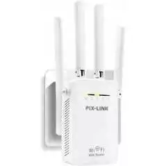 Répéteur WiFi PIXLINK 4 Antennes Externe 2.4GHz Haute Vitesse 300Mbs