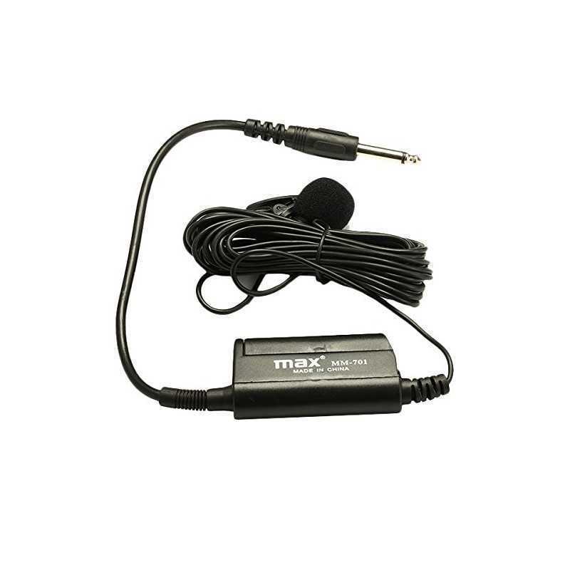 Microphone à condensateur universel MAX MM-701 avec câble de 6m pour ramassage vocal d'instruments, noir