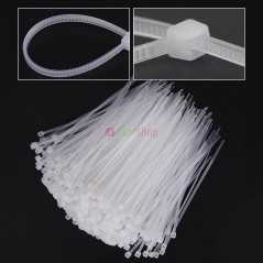 Lot de 100 attaches de câble en nylon avec fermeture éclair 4x100mm en plastique blanc