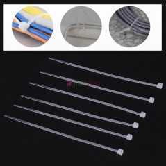 Lot de 100 attaches de câble en nylon avec fermeture éclair 4x100mm en plastique blanc