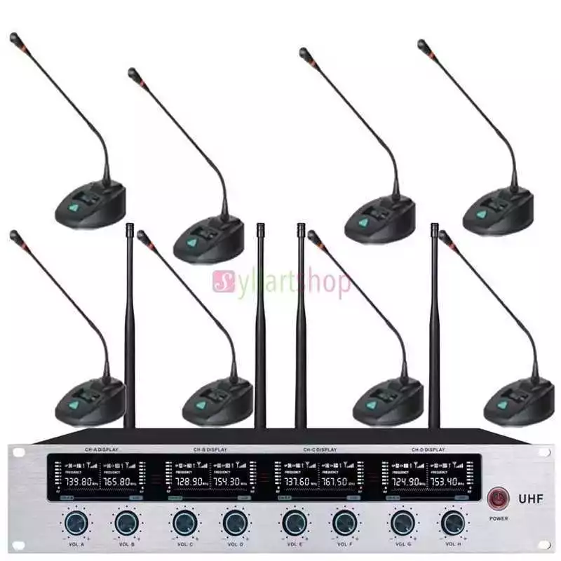 Système de Microphone de conférence sans fil à 8 canaux, pour réunion, suppression du bruit, Microphone debout de bureau