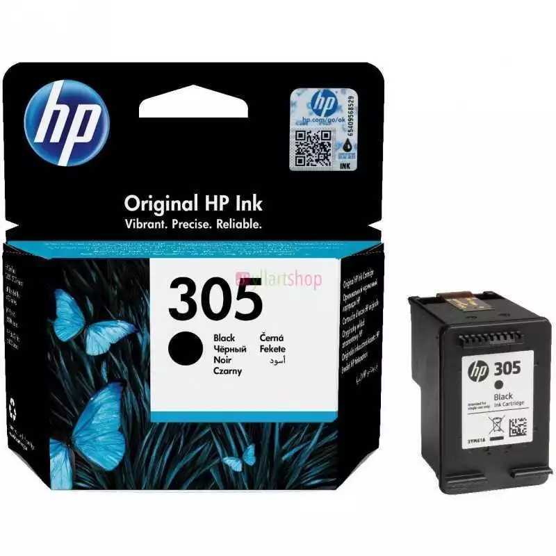 Cartouche D'encre HP 305 Noir Authentique pour Imprimante HP