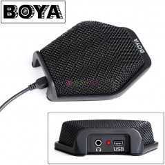 Microphone BOYA BY-MC2 pour conférence Super-cardioïde avec 3.5mm Prise audio & 5V USB Interface de 5m