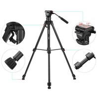 Trépied Yunteng VCT-880 vidéo professionnel en Aluminium  avec tête panoramique pour appareil photo reflex numérique